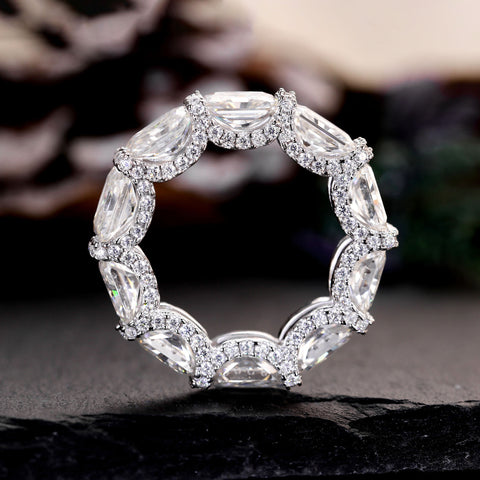 HALARA Unisex Radiant Cut Full Eternity band Ring