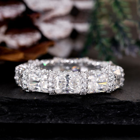 HALARA Unisex Radiant Cut Full Eternity band Ring