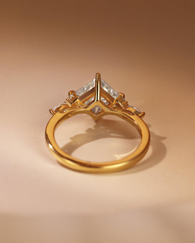 CLEO Three Stone Side Princess Cut Engagement Ring