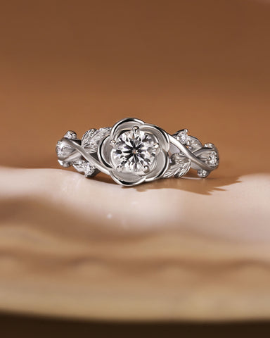 ROSALIE Floral Inspired Moissanite Engagement Ring