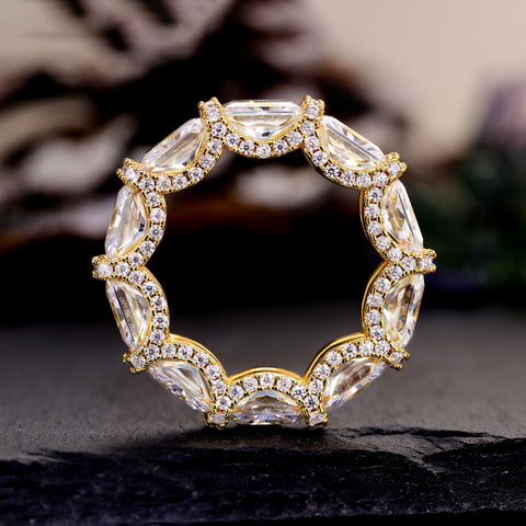 HALARA Unisex Radiant Cut Full Eternity band Ring
