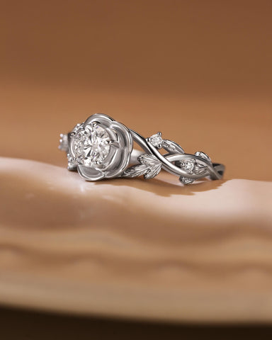 ROSALIE Floral Inspired Moissanite Engagement Ring