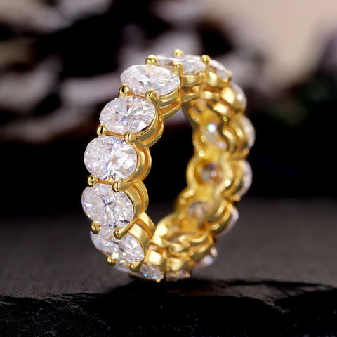 SERAPHINA Full Eternity Ring Unisex Oval Cut Statement Band