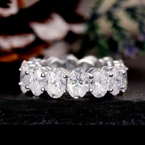 SERAPHINA Full Eternity Ring Unisex Oval Cut Statement Band