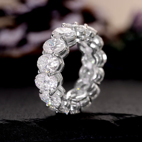 SERAPHINA Full Eternity Ring Unisex Oval Cut Statement Band