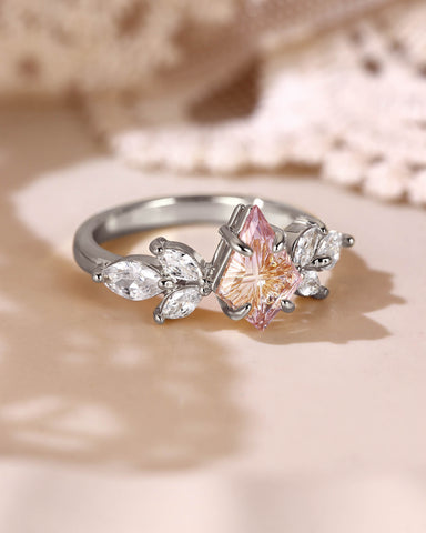 FANCHON Fantasy Cut Kite Shaped Ametrine Butterfly Cluster Engagement Ring