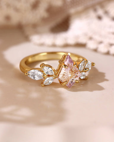FANCHON Fantasy Cut Kite Shaped Ametrine Butterfly Cluster Engagement Ring