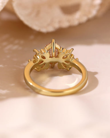 CONSTANCE Fantasy Cut Hexagon Shaped Ametrine Cluster Vintage Engagement Ring