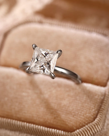 MYRA Princess Cut Solitaire Engagment Ring