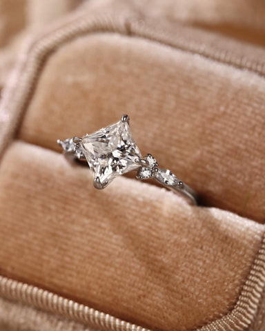 CLEO Three Stone Side Princess Cut Engagement Ring