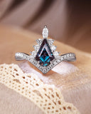 AURORA Unique Kite Shaped Alexandrite Infinity Engagement Ring