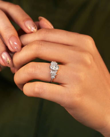 FLEUR Pear Cut Moissanite Vintage Blossom Engagement Ring