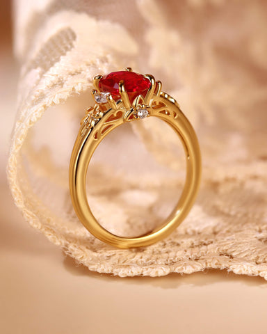 LILA Art Deco Style Oval Cut Ruby Engagement Ring