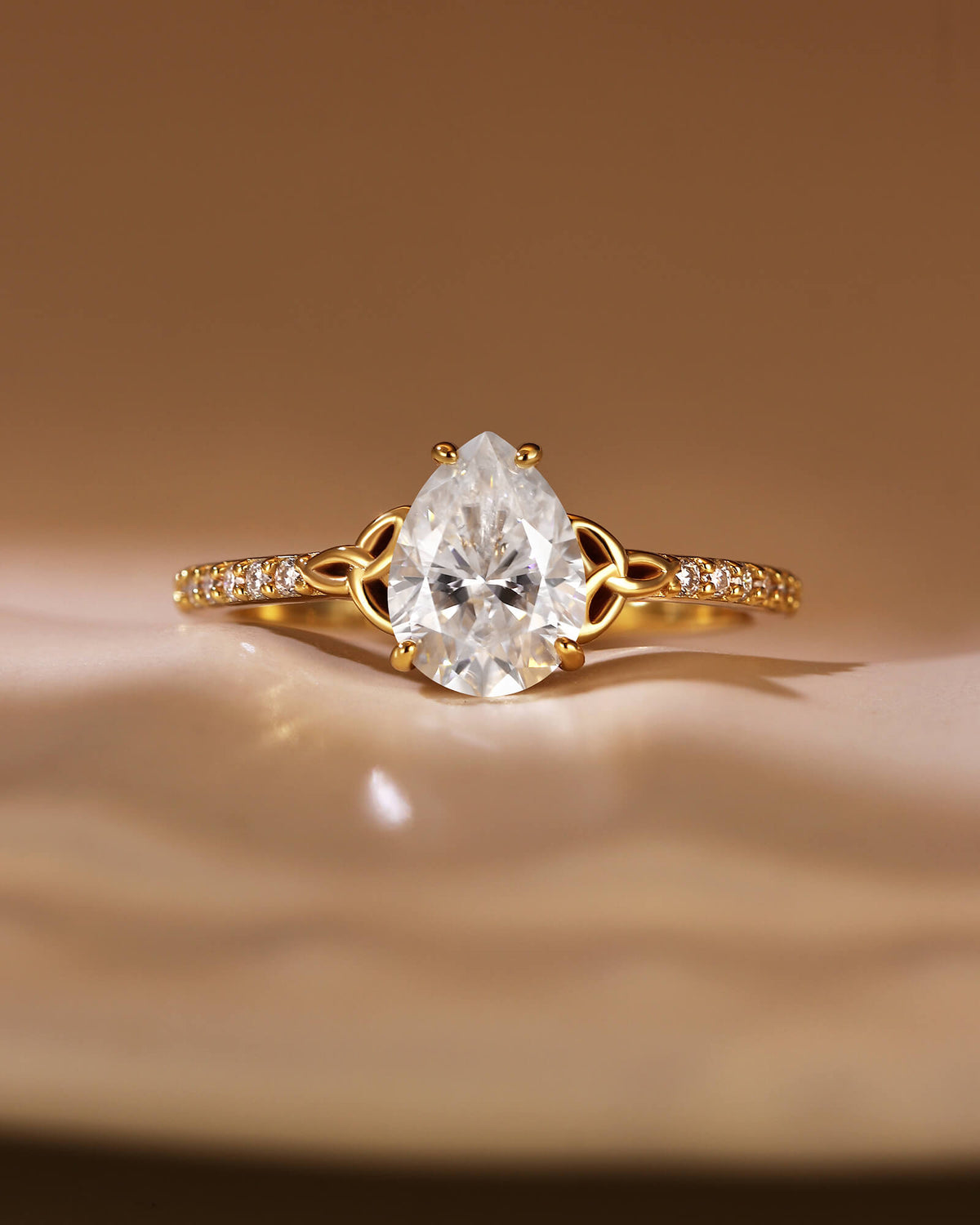 SOPHIA Pear Cut Moissanite Infinity Pave Engagement Ring