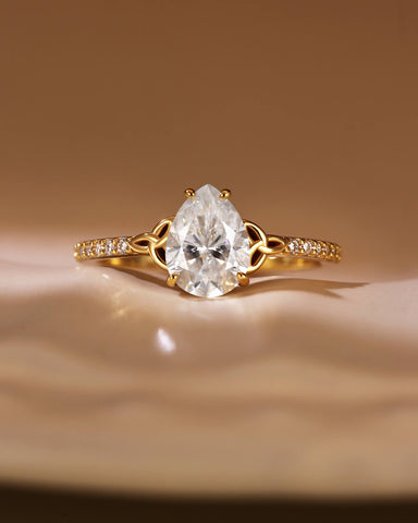 SOPHIA Pear Cut Moissanite Infinity Pave Engagement Ring