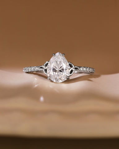 SOPHIA Pear Cut Moissanite Infinity Pave Engagement Ring