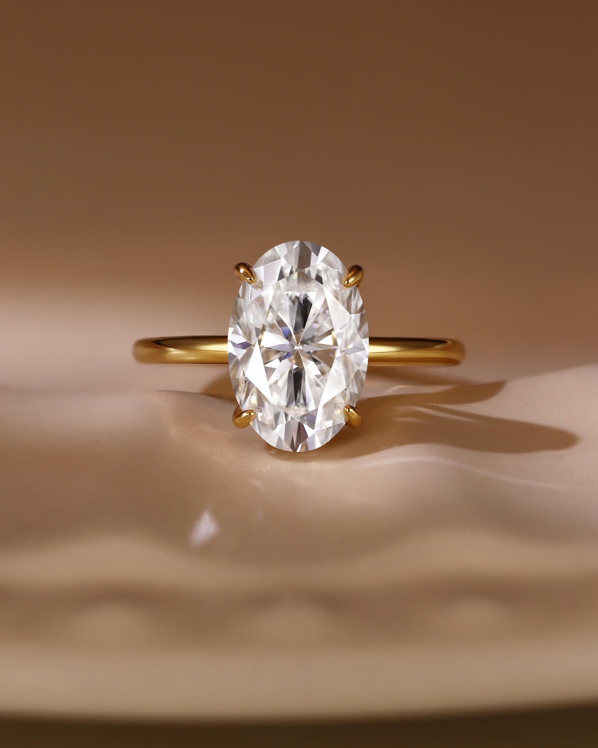 LIORA 4CT Oval 4-Prong Engagement Ring Classic Solitaire Ring