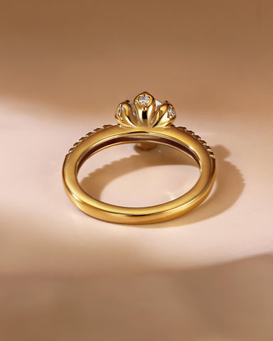 LILY Flower Inspired Solitaire Engagement Ring