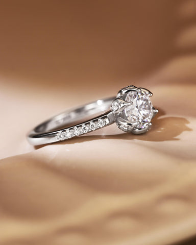 LILY Flower Inspired Solitaire Engagement Ring