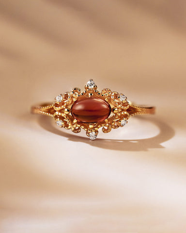 ROWAN Vintage Garnet Engagement Ring