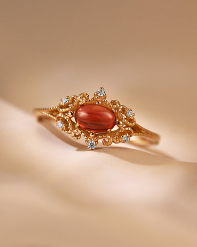 ROWAN Vintage Garnet Engagement Ring