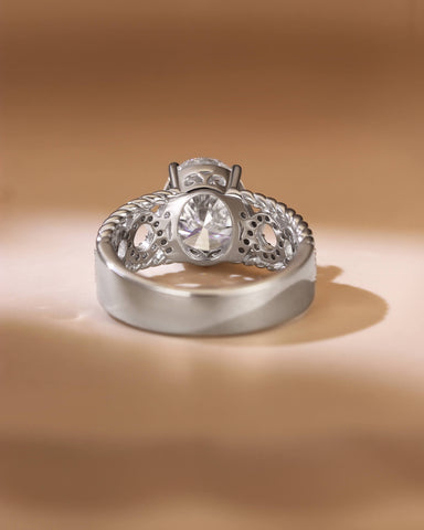 JESSICA Width Band Infinity Oval Moissanite Engagement Ring