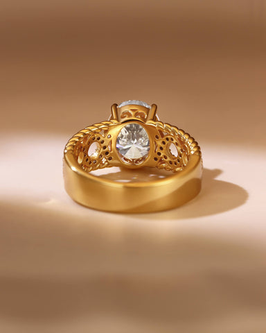 JESSICA Width Band Infinity Oval Moissanite Engagement Ring