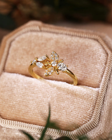 VANESSA Fantasy Butterfly and Bee Ring