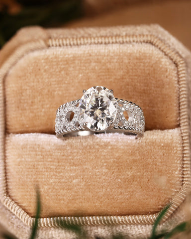 JESSICA Width Band Infinity Oval Moissanite Engagement Ring