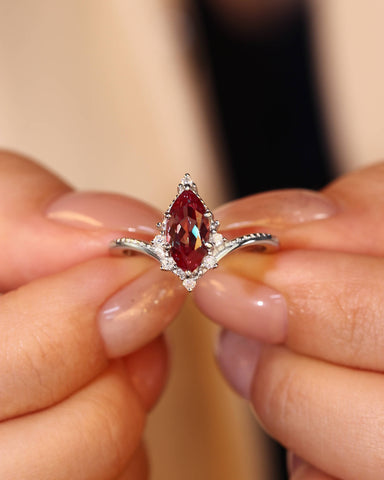 CELESTE Marquise Cut Alexandrite Vintage Engagement Ring