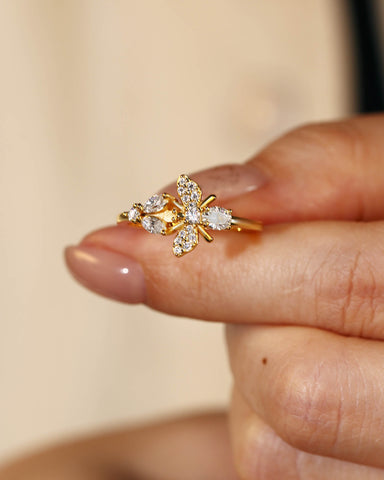 VANESSA Fantasy Butterfly and Bee Ring