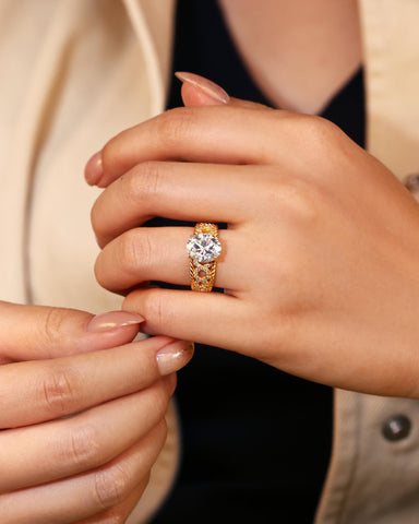 JESSICA Width Band Infinity Oval Moissanite Engagement Ring
