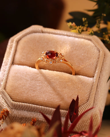 ROWAN Vintage Garnet Engagement Ring