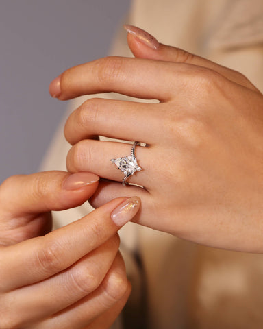 PERINA Marquise Cut Moissanite Unique Engagement Ring