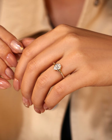 SOPHIA Pear Cut Moissanite Infinity Pave Engagement Ring