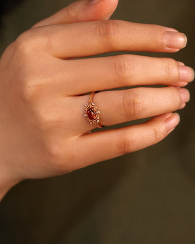 ROWAN Vintage Garnet Engagement Ring