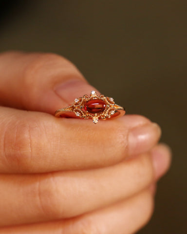 ROWAN Vintage Garnet Engagement Ring
