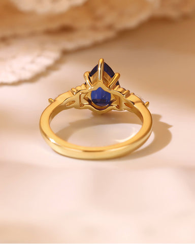 ELAIA Pear Cut Sapphire Twist Cluster Engagement Ring