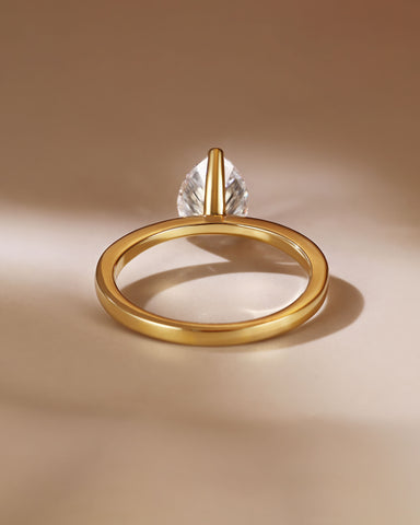 JULIET Pear Shape Moissanite Engagement Ring Minimalist Solitaire Promise Ring