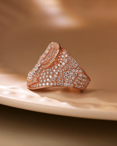 CHAMP Iced Out Moissanite Diamond Custom Initial Name Ring