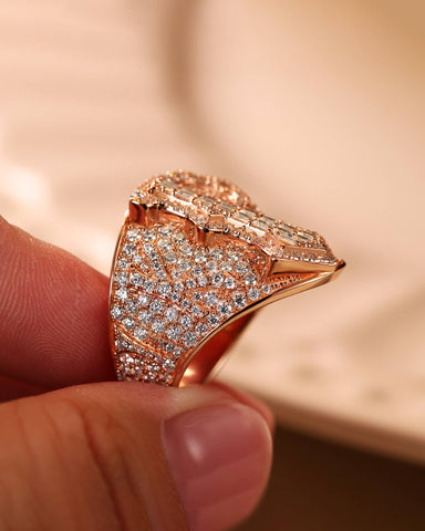 CHAMP Iced Out Moissanite Diamond Custom Initial Name Ring