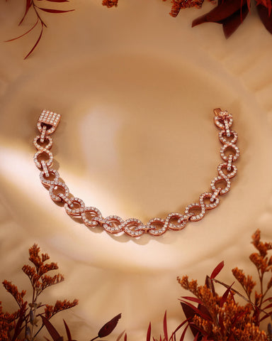 FIONA Micro Pave Moissanite Hollow Infinity Bracelet