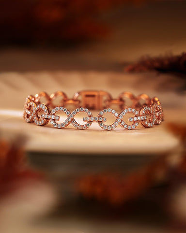 FIONA Micro Pave Moissanite Hollow Infinity Bracelet