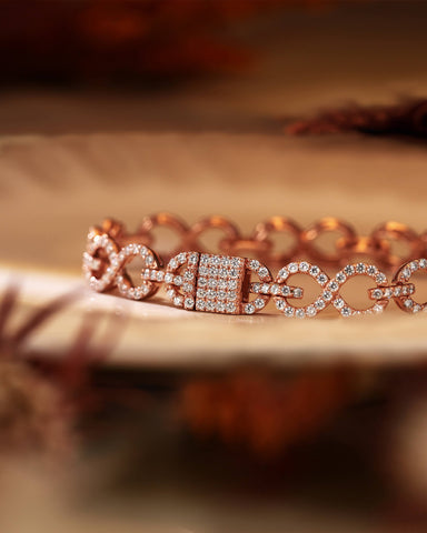FIONA Micro Pave Moissanite Hollow Infinity Bracelet