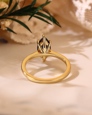 AZURE Marquise Shaped Blue Sapphire Solitaire Engagement Ring