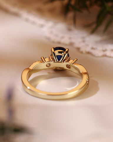 CYNTHIA Twisted Oval Cut Sapphire Engagement Ring
