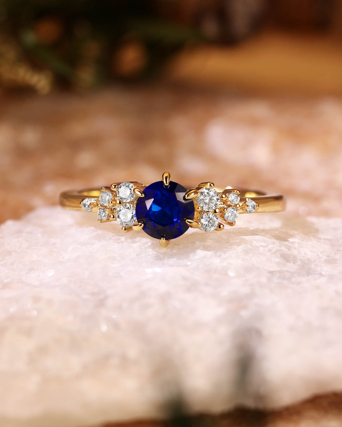 ESTELLA Skynight Fairy Round Cut Sapphire Engagement Ring