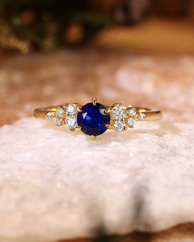 ESTELLA Skynight Fairy Round Cut Sapphire Engagement Ring