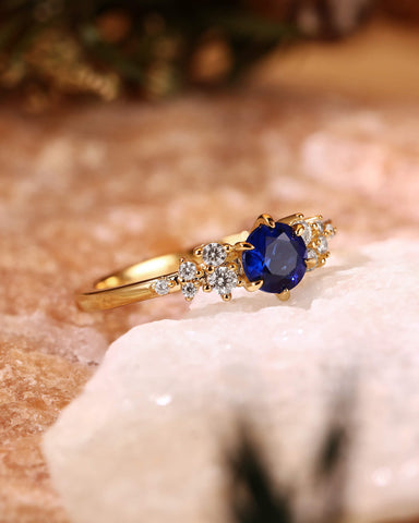 ESTELLA Skynight Fairy Round Cut Sapphire Engagement Ring