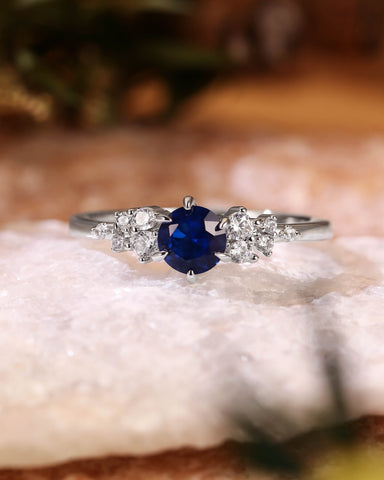 ESTELLA Skynight Fairy Round Cut Sapphire Engagement Ring
